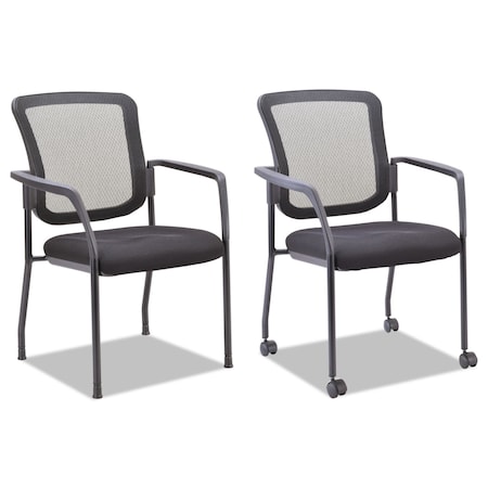 Alera Elusion Series Mesh Back Stacking Guest Chair, 26" x 25.6" x 36.2", Black ALEEL4314